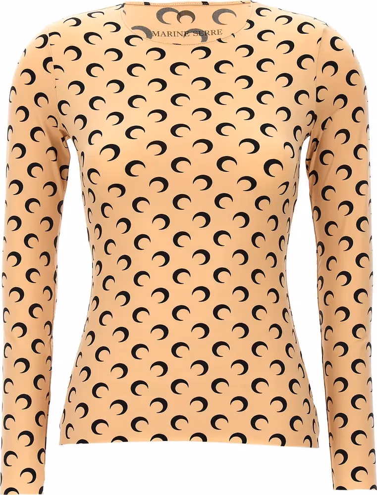 Marine Serre Beige Polyamide Pattern Shirt