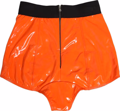 Orange Polyester Logo High Waist Girdle Underwear