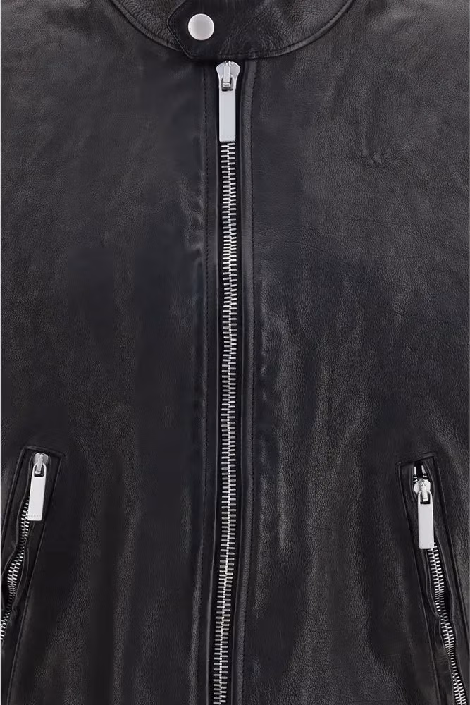 Gucci Black Buffalo Leather Bomber