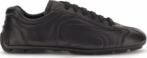 Prada Black Lamb Ovis Aries Aries Low Top Sneakers