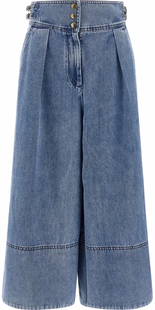 Zimmermann Blue Cotton Cropped Jeans