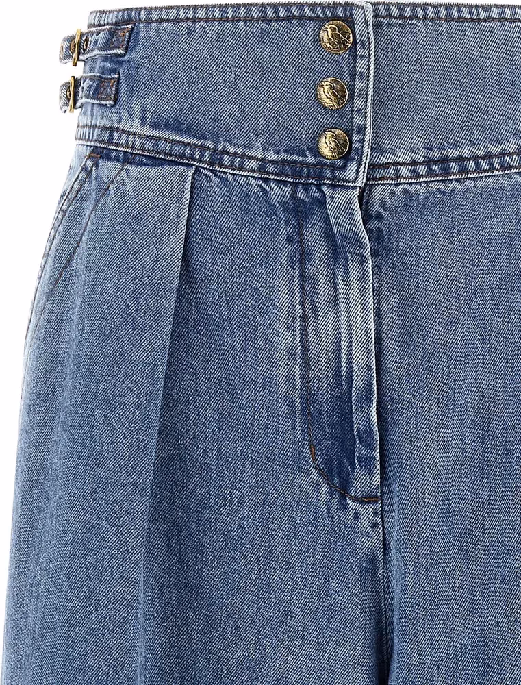 Zimmermann Blue Cotton Cropped Jeans