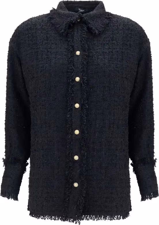 Balmain Black Polyamide Pattern Shirt