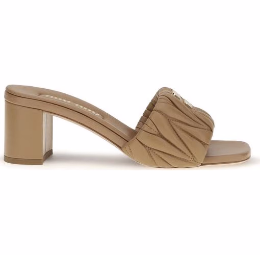 Miu Miu Beige Lamb Ovis Aries Aries Platform Sandals