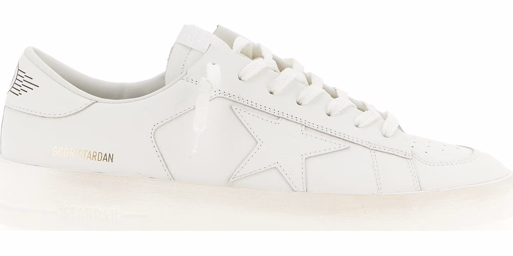 Golden Goose White Cowhide Low Top Sneakers