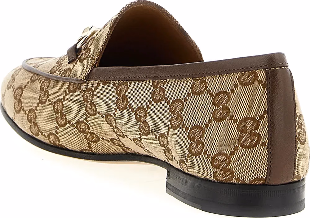 Gucci Beige Polyester Slip-On Loafers