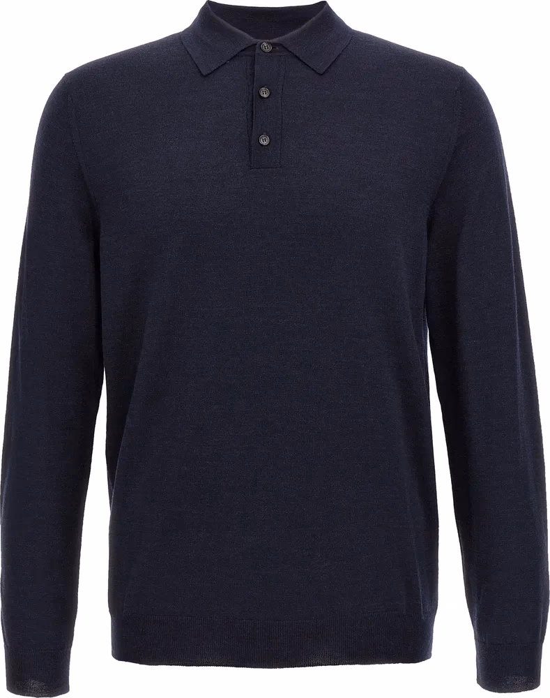 ZANONE Blue Virgin Wool Polo Shirt