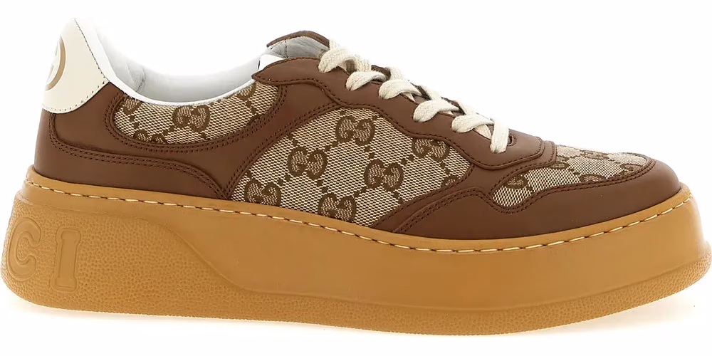 Gucci Brown Calfskin Chunky Sneakers