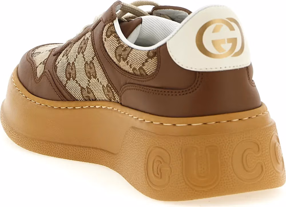 Gucci Brown Calfskin Chunky Sneakers