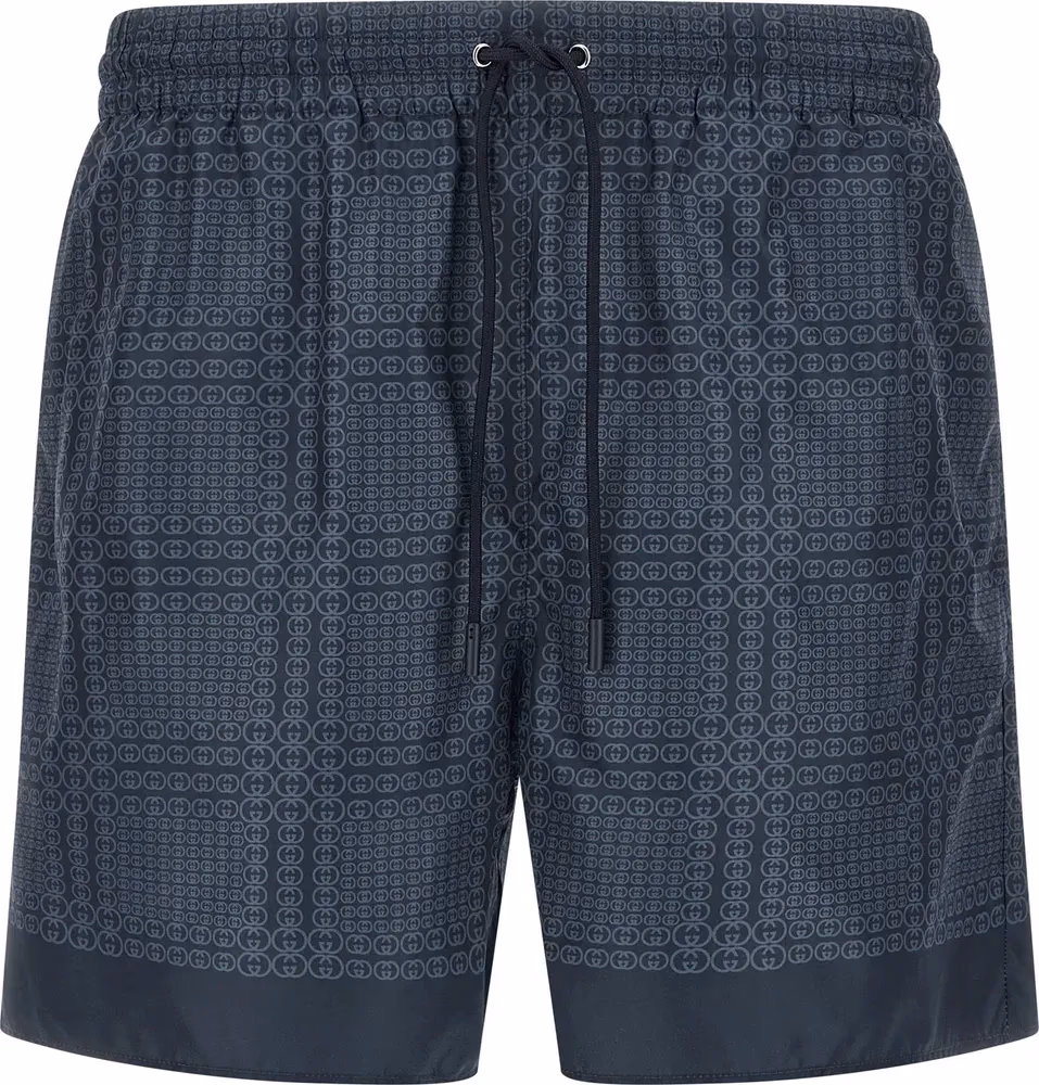 Gucci Blue Polyester Swim Shorts