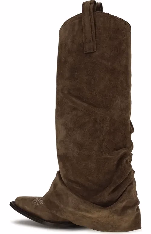 R13 Brown Calf Leather Bos Taurus Ankle Boots
