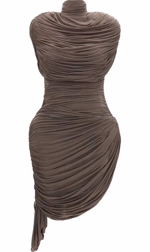 Magda Butrym Brown Copper Cocktail Dress