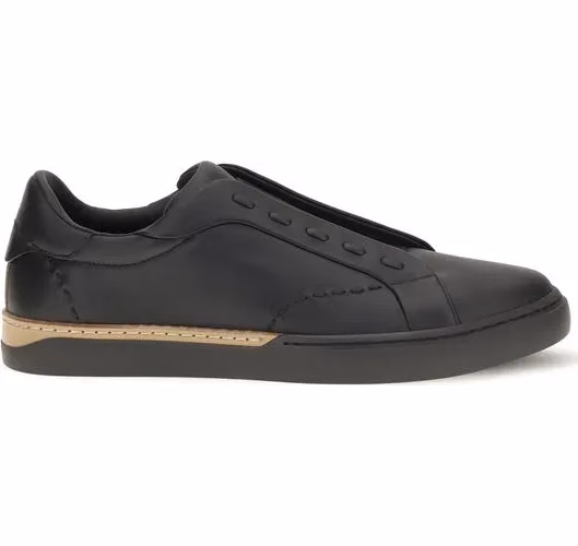 Fendi Black Calf Leather Bos Taurus Sneakers