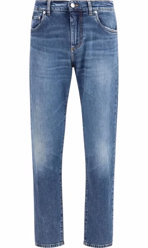 Dolce & Gabbana Blue Cotton Straight-Leg Jeans