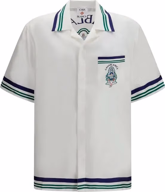 Casablanca White Silk Shortsleeve Shirt