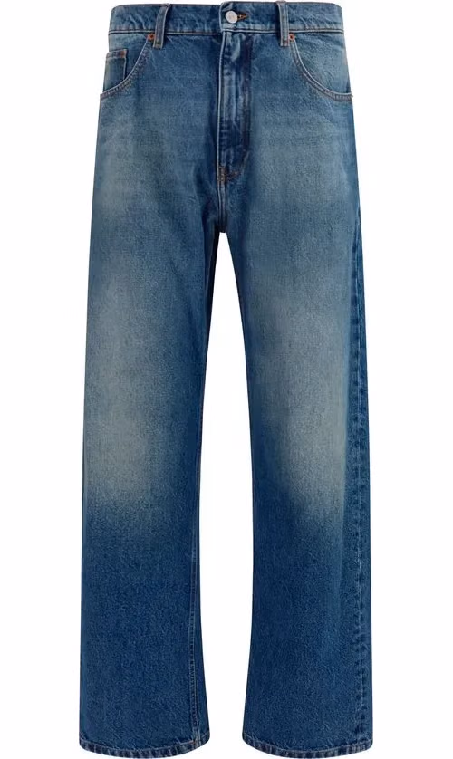 MM6 Blue Cotton Straight-Leg Jeans