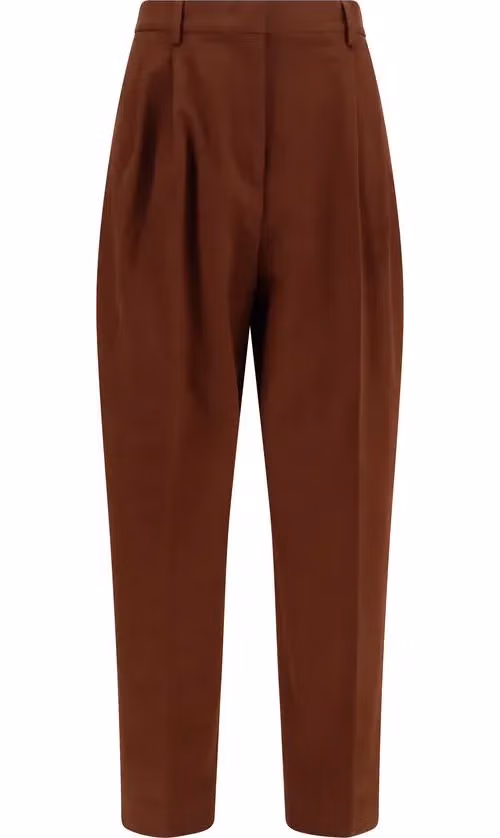 Fabiana Filippi Brown Cotton Casual Pants