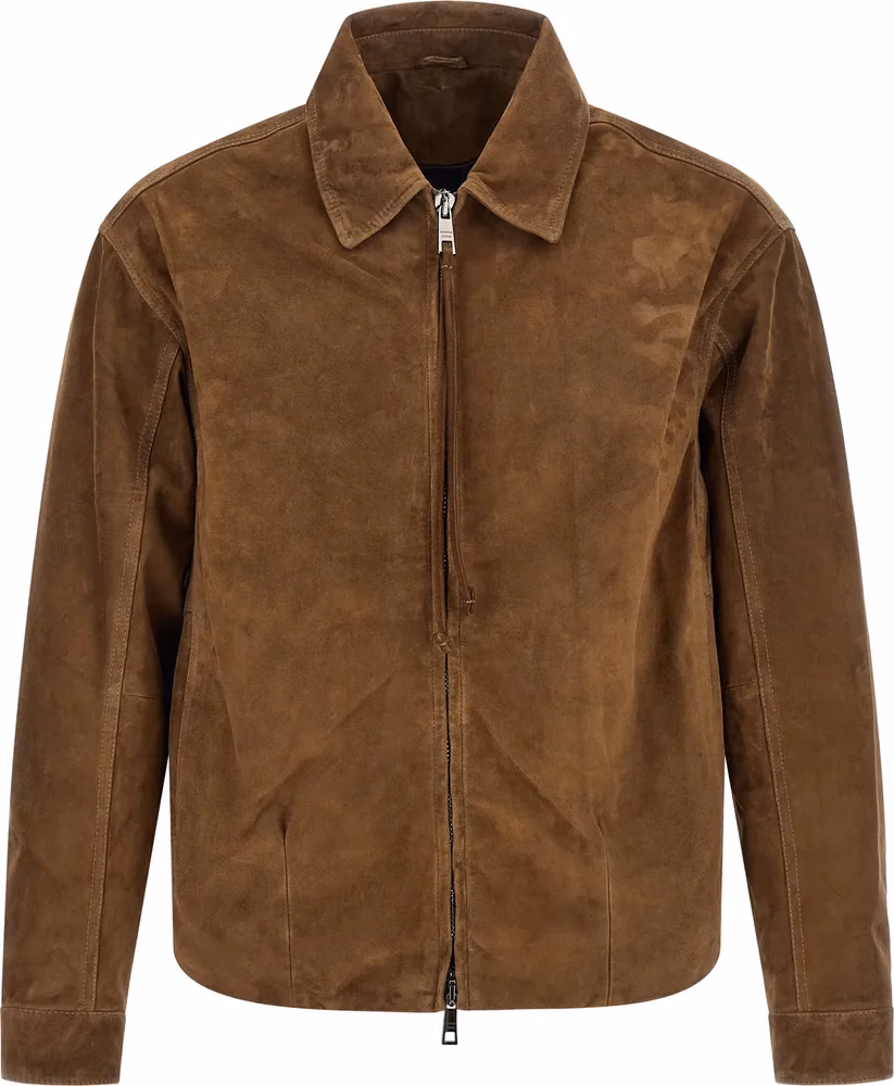GIORGIO BRATO Brown Calfskin Leather Jacket