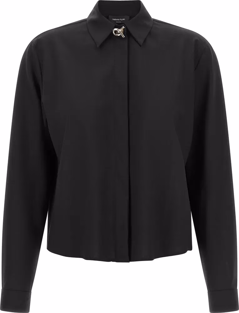 Fabiana Filippi Black Virgin Wool Blouse