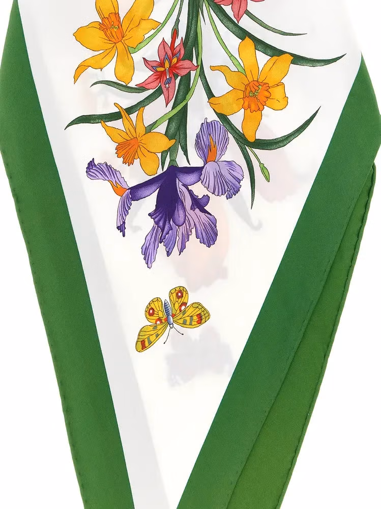 Gucci White Silk Foulard