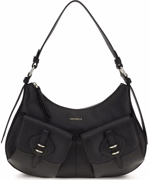 Coccinelle Black Calf Leather Bos Taurus Shoulder Bag