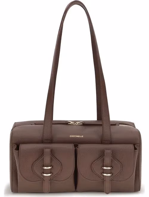 Coccinelle Brown Calf Leather Bos Taurus Shoulder Bag