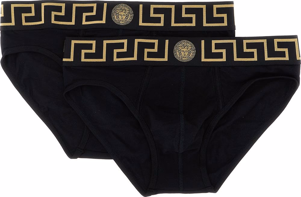 Versace Black Cotton Briefs