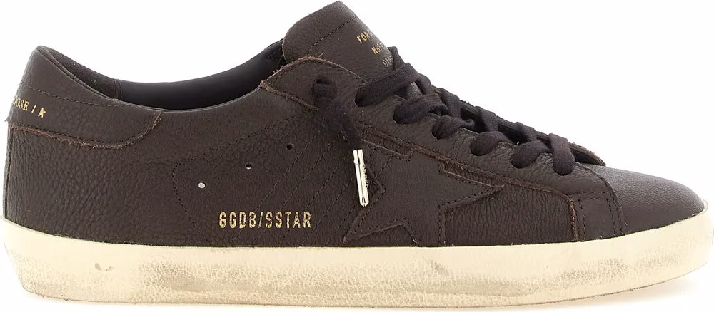 Golden Goose Brown Cowhide Low Top Sneakers