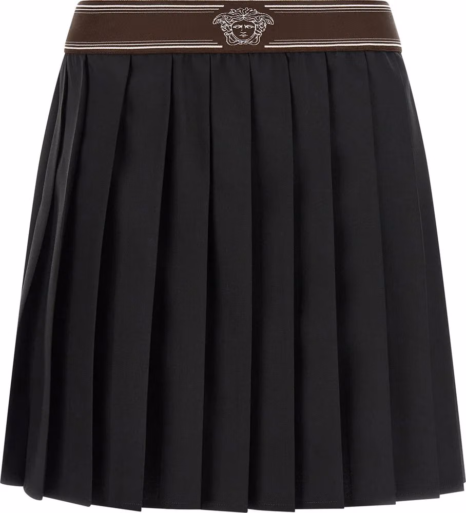 Versace Black Wool Long Skirt