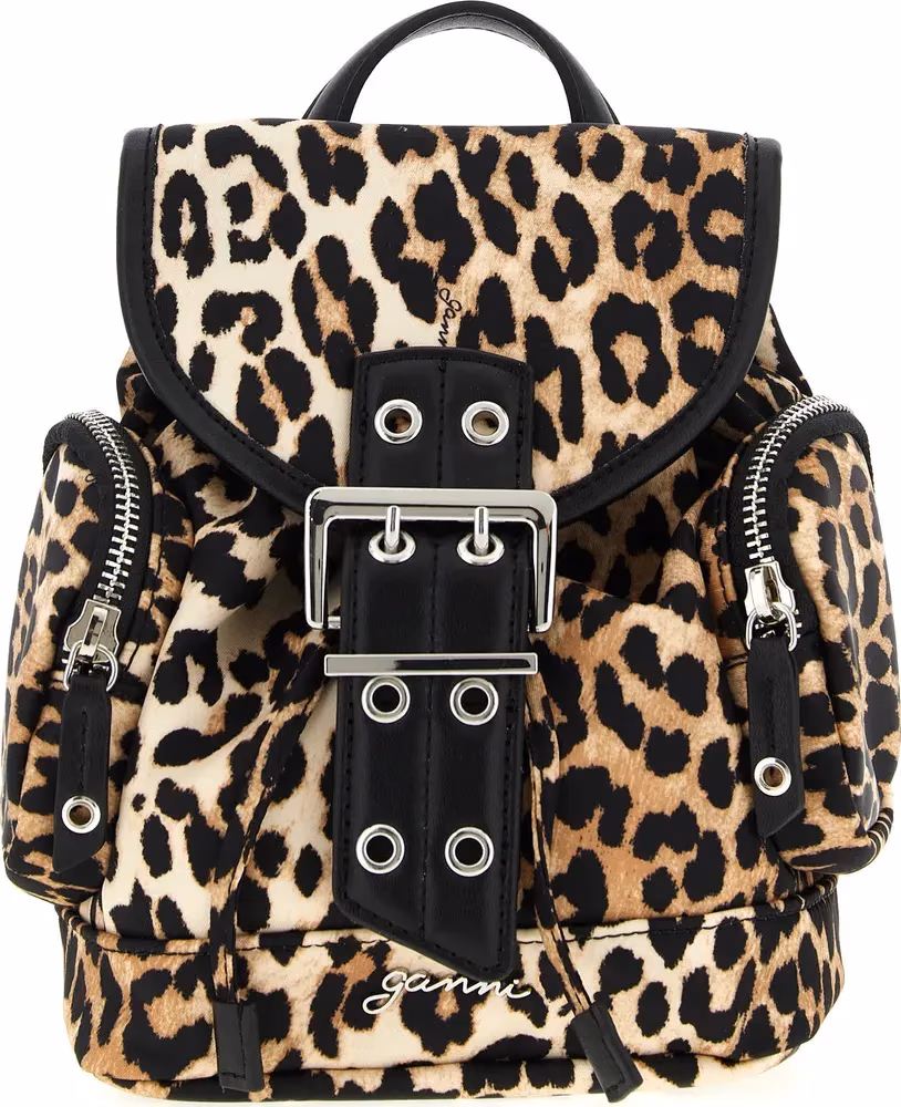Ganni Brown Recycled Polyamide Backpack