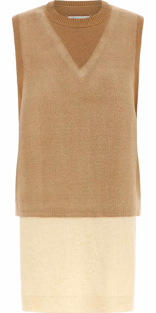 Maison Margiela Beige Virgin Wool Sleeveless Jacket