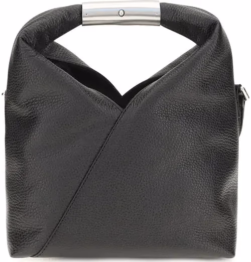 MM6 Black Calf Leather Bos Taurus Handbag