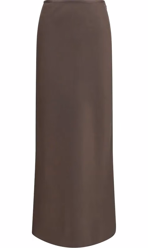 Loulou De Saison Brown Silk Long Skirt