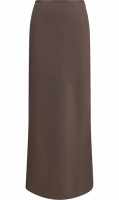 Brown Silk Long Skirt