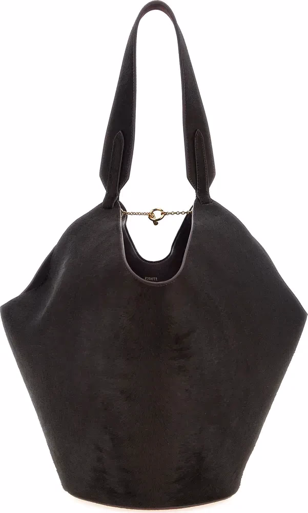 Khaite Bordeaux Calfskin Tote Bag