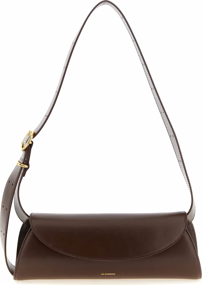 Jil Sander Brown Calfskin Shoulder Bag