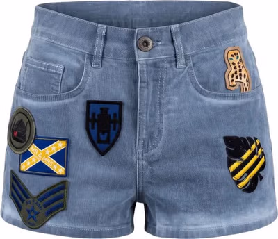Blue Cotton Women Shorts