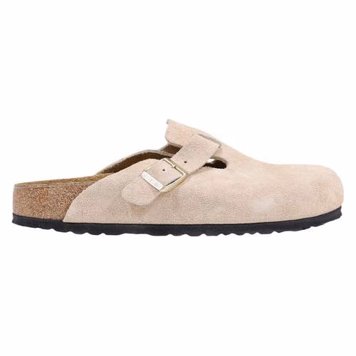 Birkenstock Beige Suede Leather Clogs