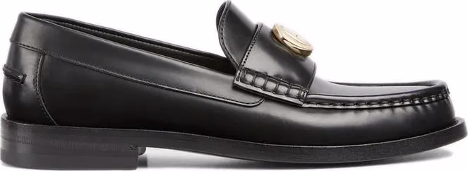Gucci Black Leather Slip-On Loafers