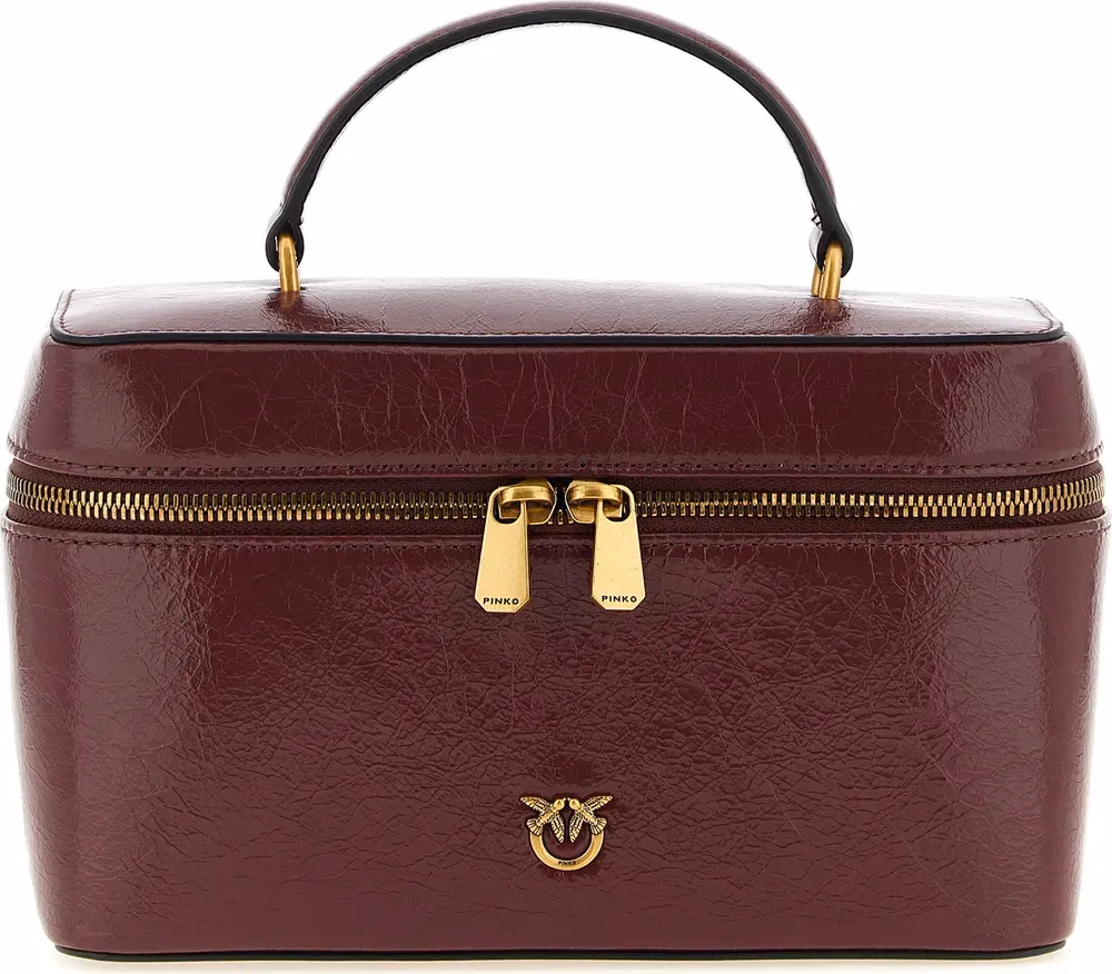 PINKO Bordeaux Calfskin Handbag