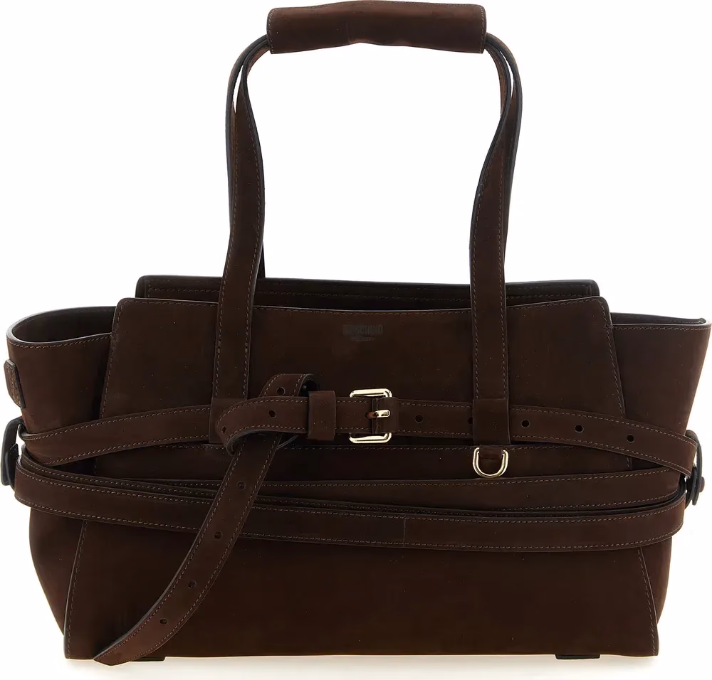 Moschino Brown Calfskin Handbag