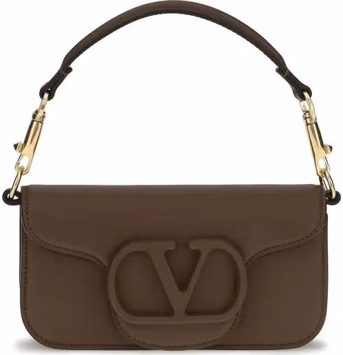 Valentino Garavani Brown Calf Leather Bos Taurus Shoulder Bag