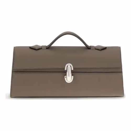 Savette Brown Calf Leather Bos Taurus Clutch Bag
