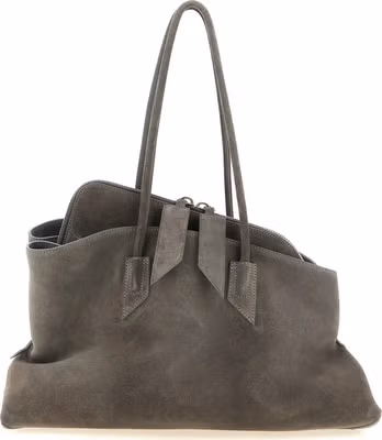 Gray Bovine Leather Shoulder Bag