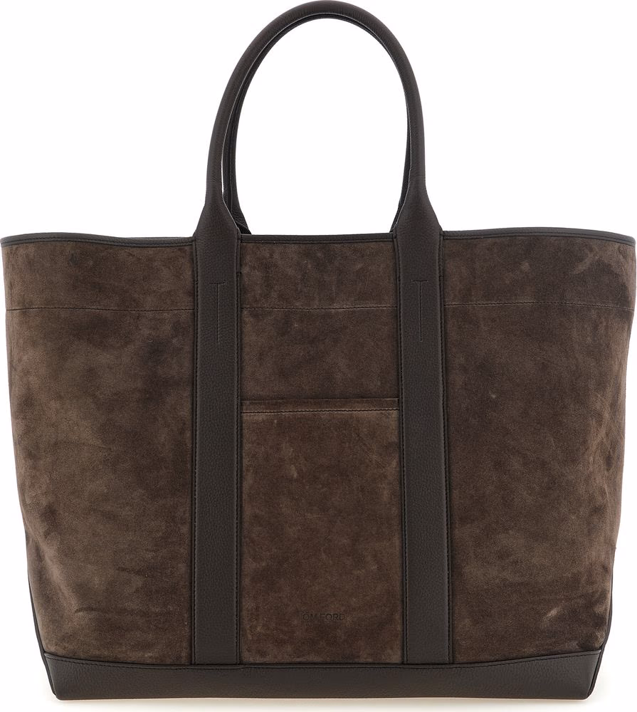 Tom Ford Brown Calfskin Tote Bag