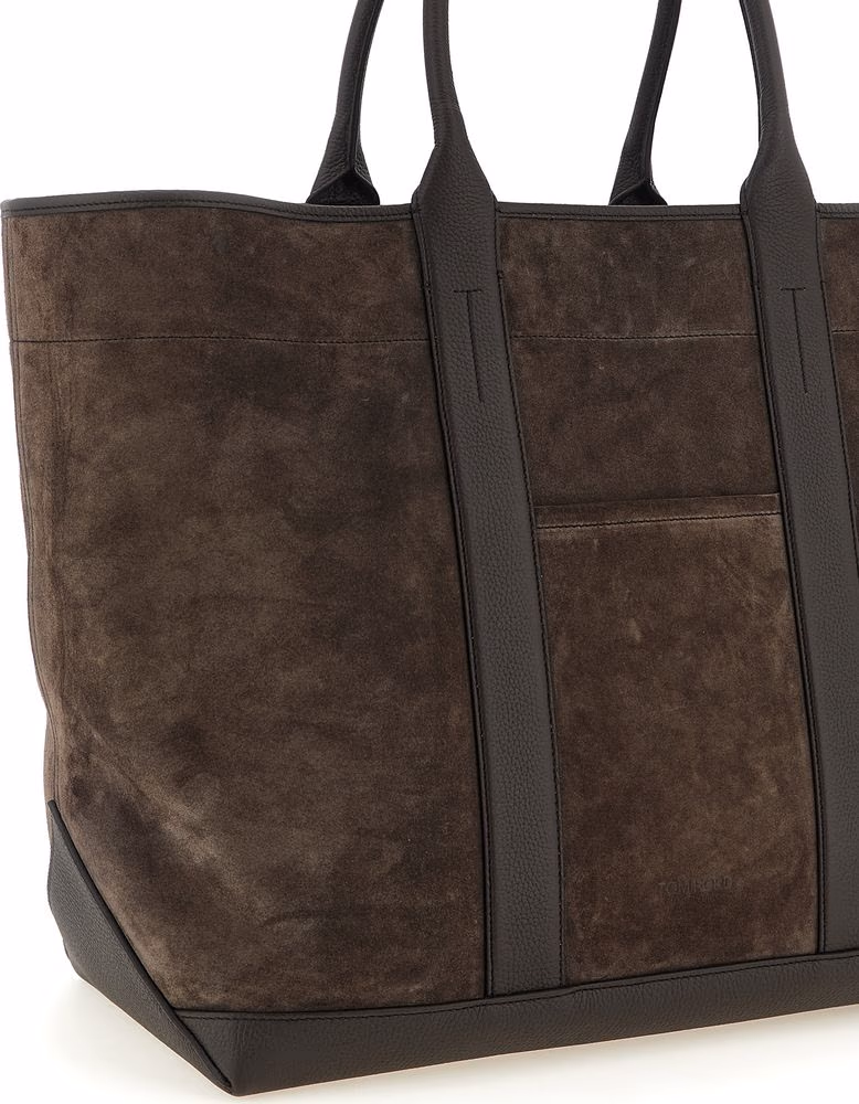 Tom Ford Brown Calfskin Tote Bag
