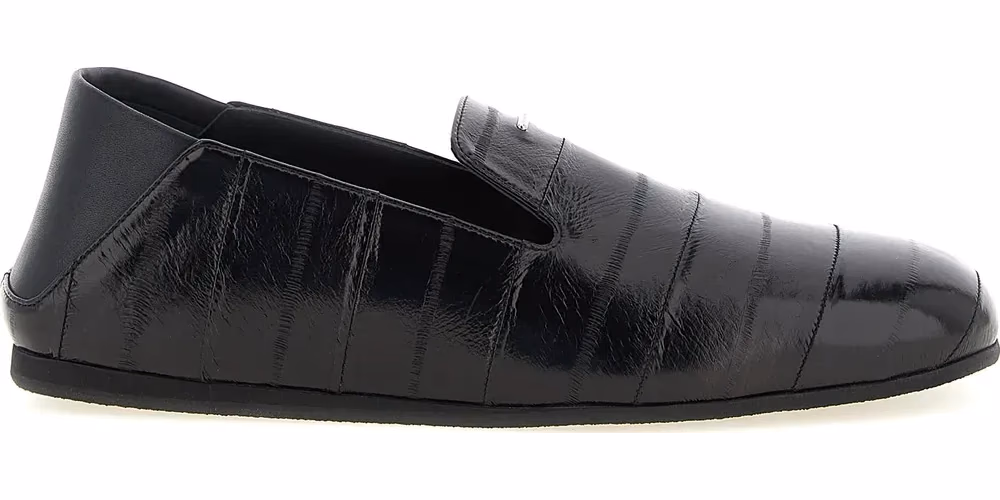 Giuseppe Zanotti Black Leather Slip-On Loafers