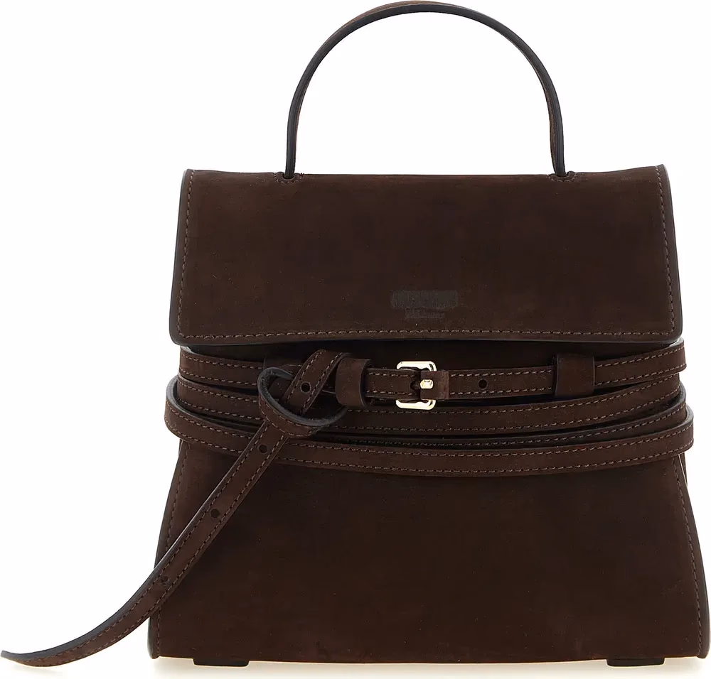 Moschino Brown Calfskin Handbag