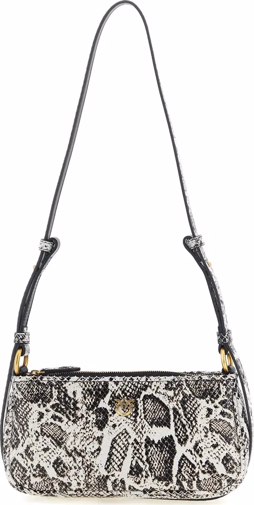 PINKO Gray Calfskin Crossbody Bag