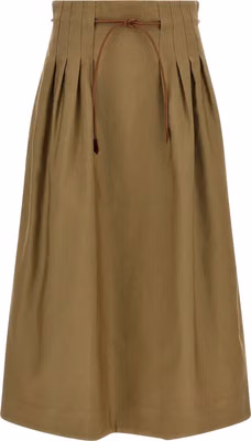 Bicolor Cotton Midi Skirt